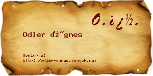 Odler Ágnes névjegykártya