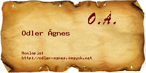 Odler Ágnes névjegykártya