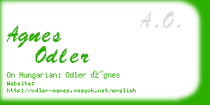 agnes odler business card